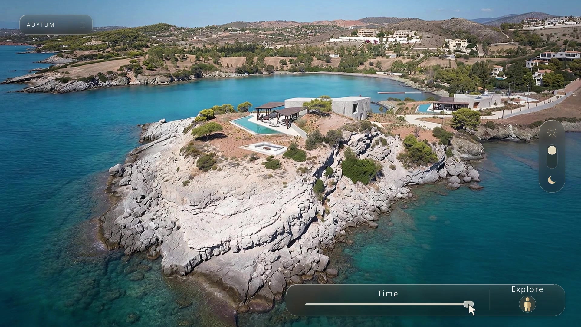 Adytum Villas by Sandglass overlooking turquoise coastal water